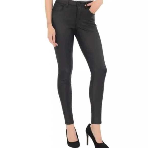 kut from the kloth donna fab ab ankle skinny black coated jeans - Picture 1 of 7
